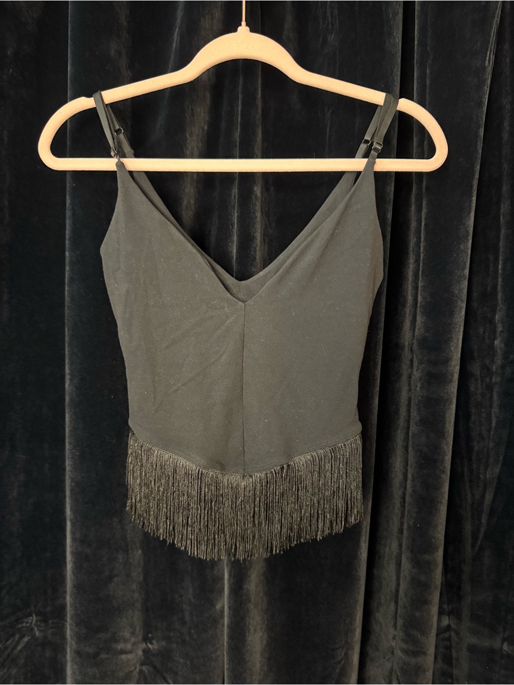 Carbon38 Black Fringe Tank in Melt